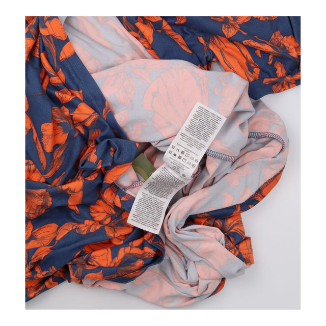 Maternity&Nursing Dress Blue and Orange Flowers