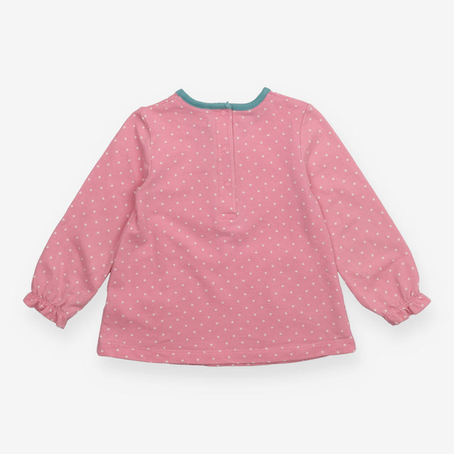T-shirt long sleeve pink spotted with chicken