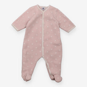Pink Fleece Sleepsuit with Stars