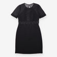 Dress Mini Shauna Lace Trim Sheer Overlay Black