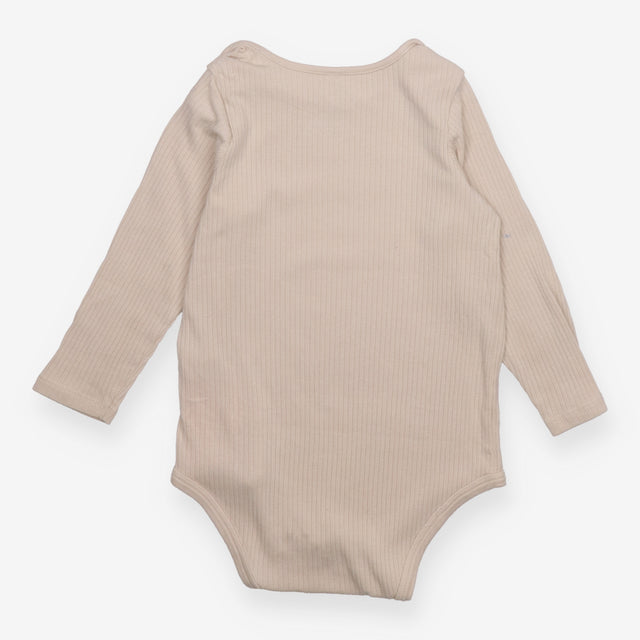 Bodysuit cream ribbed LS
