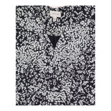 Black White Floral Ditsy Print Short Sleeve V-Neck