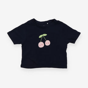 Navy Cherry Print T-shirt
