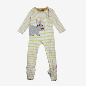 Yellow Stripe Bunny Sleepsuit