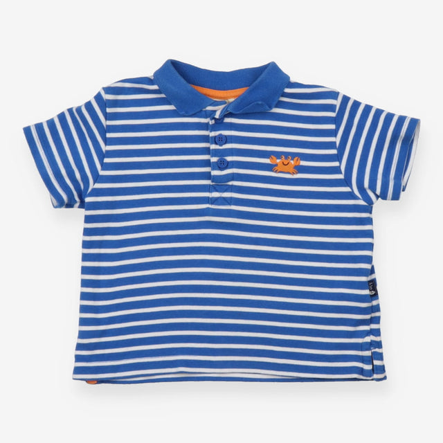 Tee SS blue stripe collar crab