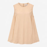 Blush Pink 100% Viscose Round Neck Sleeveless Zip 