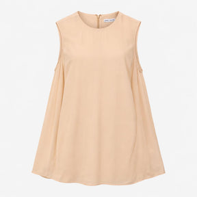 Blush Pink 100% Viscose Round Neck Sleeveless Zip 