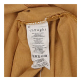 Dijon Yellow Cotton Crew Neck Top Elbow Sleeves