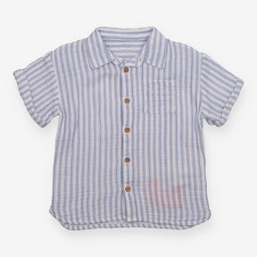 Shirt Short Sleeve Blue Stripe