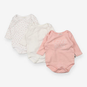 Bodysuit pink floral love bug 3pk