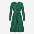 Dress Wrap Jersey Long Sleeve Green