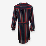 Club Monaco Navy Stripe Polyester Shirt Dress