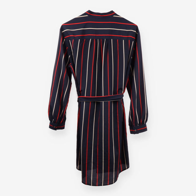 Club Monaco Navy Stripe Polyester Shirt Dress