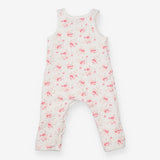 White floral dungarees