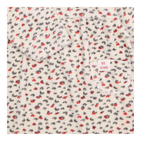 Dress long sleeve fleece white leopard print