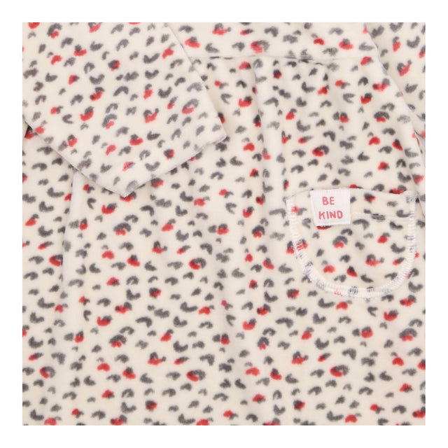 Dress long sleeve fleece white leopard print