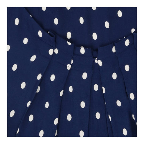 Blue & Cream Polka Dot Short Sleeve Dress with Poc
