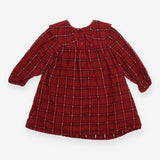 Dress Long Sleeve Checked Red with Heart Detail