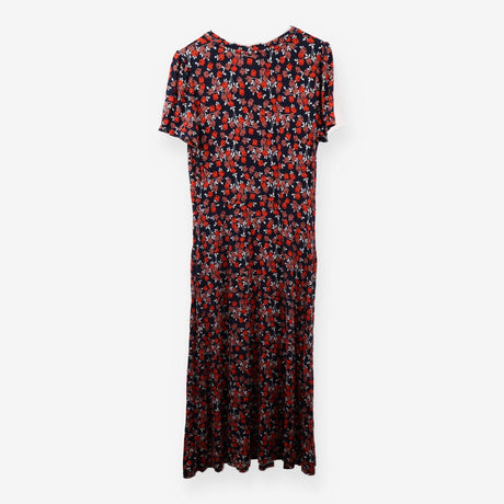 Poppy Floral Jersey Dress Navy Red Multi
