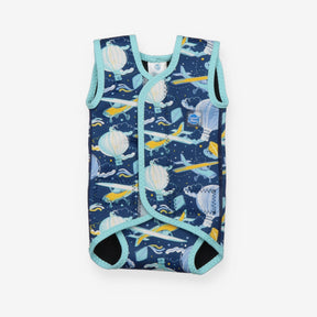 Wrapover Swimsuit Blue Hot Air Balloons and Aeropl