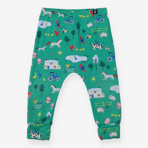 Green Farmyard Cuffed Leggings 