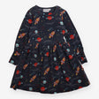 Dress jersey blue rocket ship planets Moromini