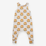 Jersey Romper Cream with Cheetah faces