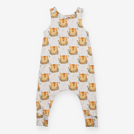 Jersey Romper Cream with Cheetah faces
