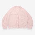 V-Neck Chunky Knit Cardigan Dusty Pink Cotton