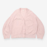 V-Neck Chunky Knit Cardigan Dusty Pink Cotton