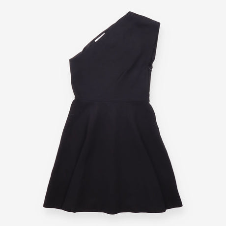 Mini Dress Black One Shoulder Fit and Flare