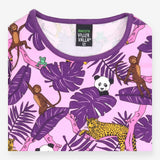 Purple leaf safari animal dress