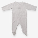 sleepsuit grey velor bird perched on elephant