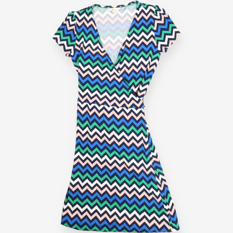 Bold colour chevron wrap jersey dress