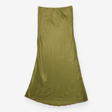 Khaki Satin Slip Skirt | Sustainable Maxi Skirt