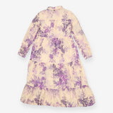 Dixie Italy Cream Purple Floral Cotton Button Fron