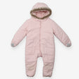Pramsuit pink fur hood fleece lined 