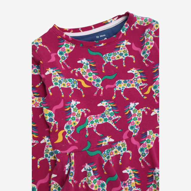 Dress pink floral horses