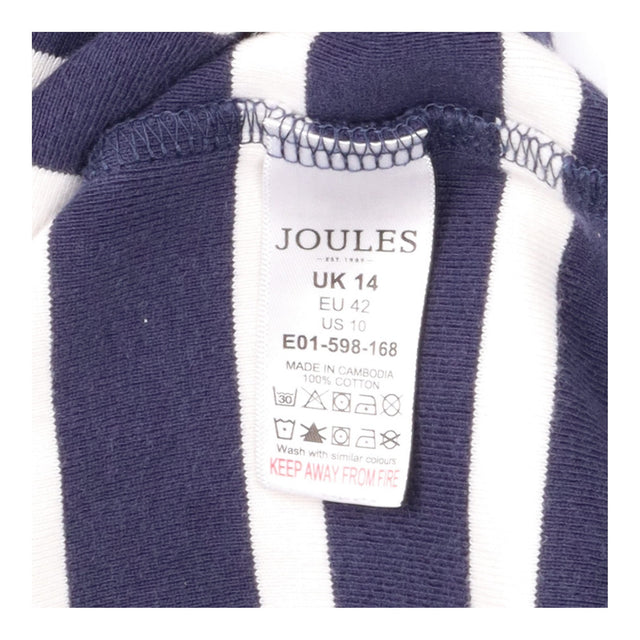 Jersey Dress Navy Cream Stripe Tie Waist