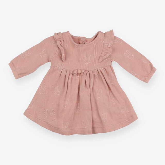 Dress Pink with White Rabbits Heads
