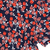 Poppy Floral Jersey Dress Navy Red Multi