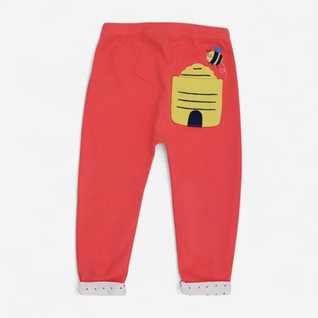 Leggings Jersey Coral with Bee Hive