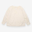 Cotton Blouse Cream Textured Stripe Popover Long S