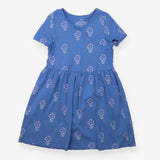 Dress blue with flowers wrap