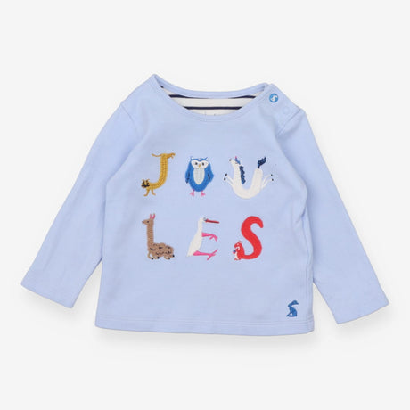 Tee Long Sleeve Blue Letters with Animals