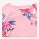 Top Long Sleeve Floral Print Pink