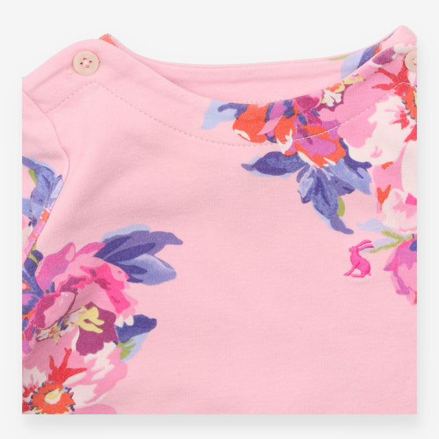 Top Long Sleeve Floral Print Pink