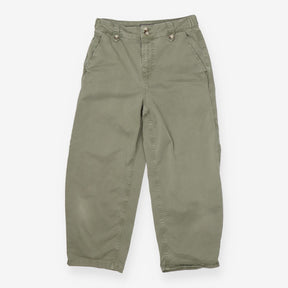 Green Cargo Trousers Utility Style UK10 Cotton Ble
