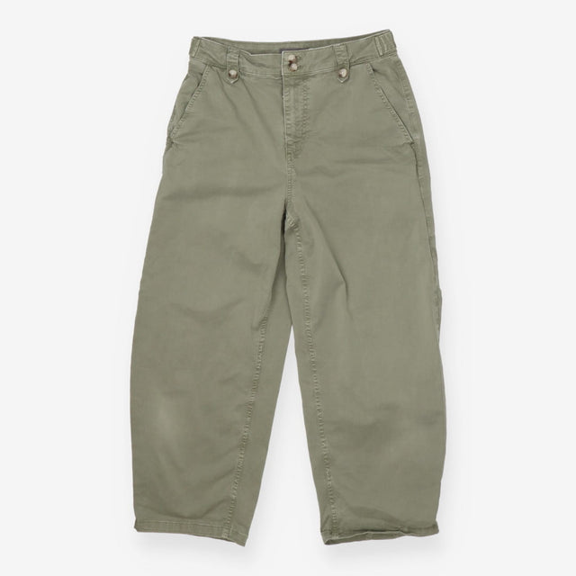 Green Cargo Trousers Utility Style UK10 Cotton Ble