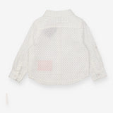 Shirt Long Sleeve White Blue Diamonds